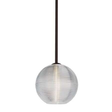 Besa Lighting Kristall 8 Cord Pendant, Clear, Bronze Finish, 1x9W LED 1TT-461600-LED-BR